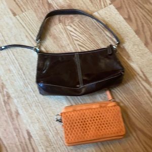 Gianni Bernini Leather purse/pleather wallet